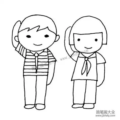 人物简笔画 小男孩简笔画 本文为你提供十九大手抄报绘画敬礼小学生