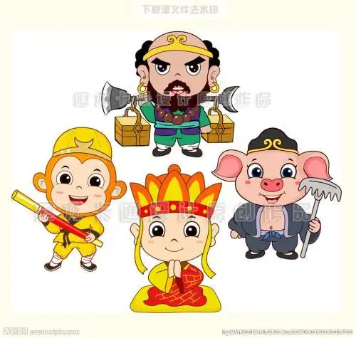 【手绘简笔画教程】唐僧师徒简笔画卡通唐僧师徒四人手绘唐僧师徒四人