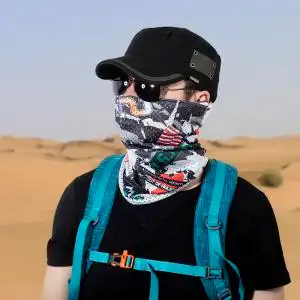 脖套男款薄款护颈防晒冰丝夏季套头围巾男士钓鱼遮阳面罩防晒围脖