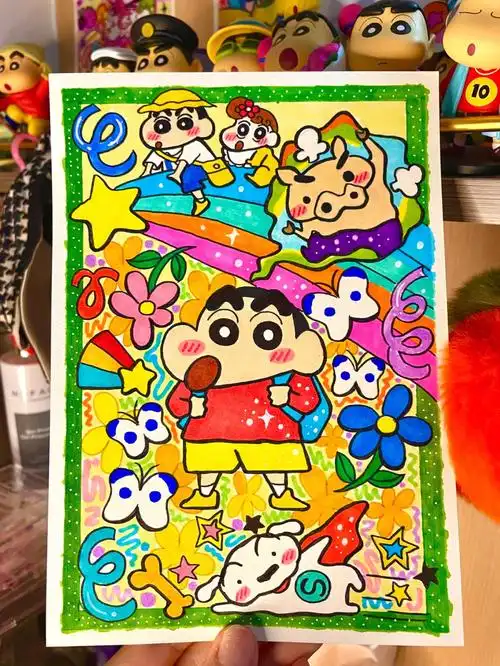 蜡笔小新手绘插画附步骤图