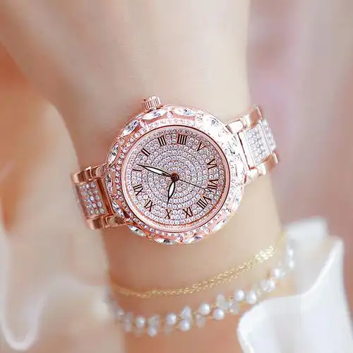 国潮正品满天星手表女士机械表玫瑰金钢带镶钻女表名牌轻奢小众