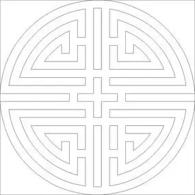 圆形回纹雕刻图案