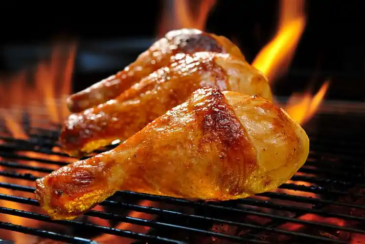 烤制食品,鸡肉,鸡腿,燃烧,烧烤_高清图片_全景视觉