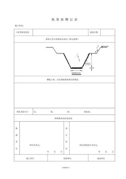 基槽断面图地基验槽记录