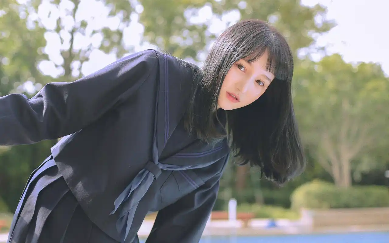 jk制服美女小清新诱人写真高清图片壁纸