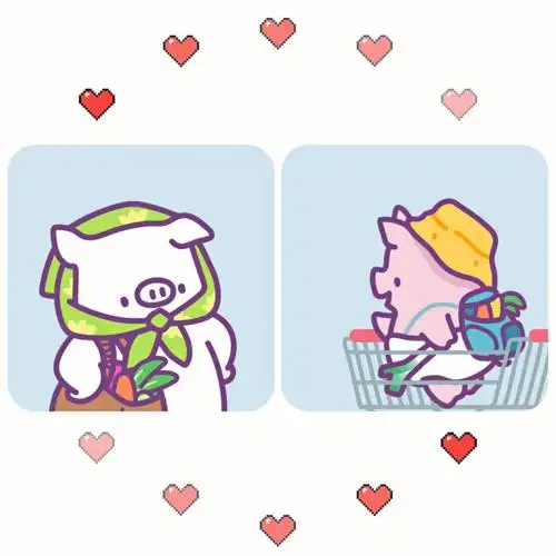 小猪买菜02情头疫情退散情侣头像