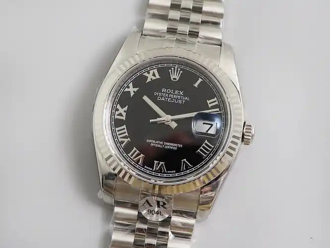 ar厂劳力士36mm日志型116234黑面罗马牙圈一比一复刻表
