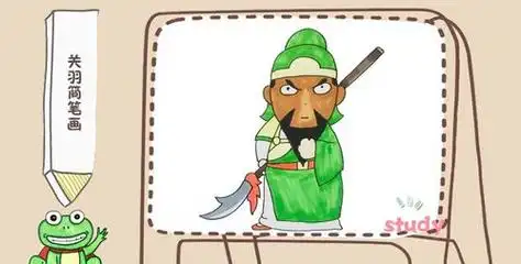 王者荣耀关羽可爱简笔画