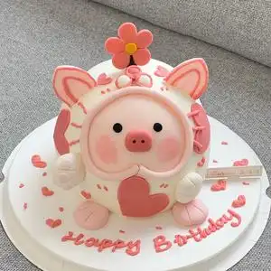 网红可爱猪猪蛋糕装饰摆件儿童生日卡通lulux小猪烘焙甜品台插件