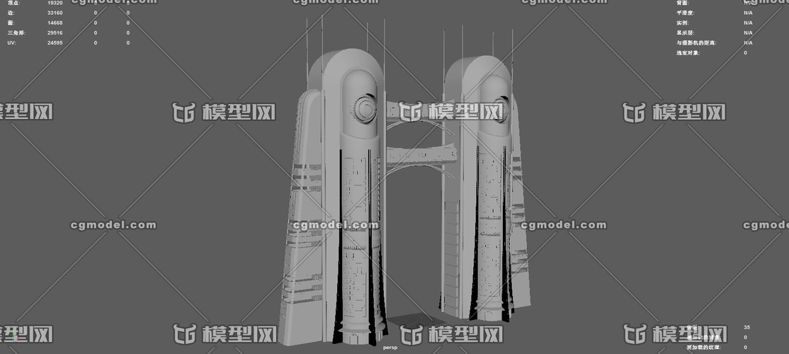 科技大门,未来之门_yqxuanwuqk作品_场景科幻场景_cg模型网