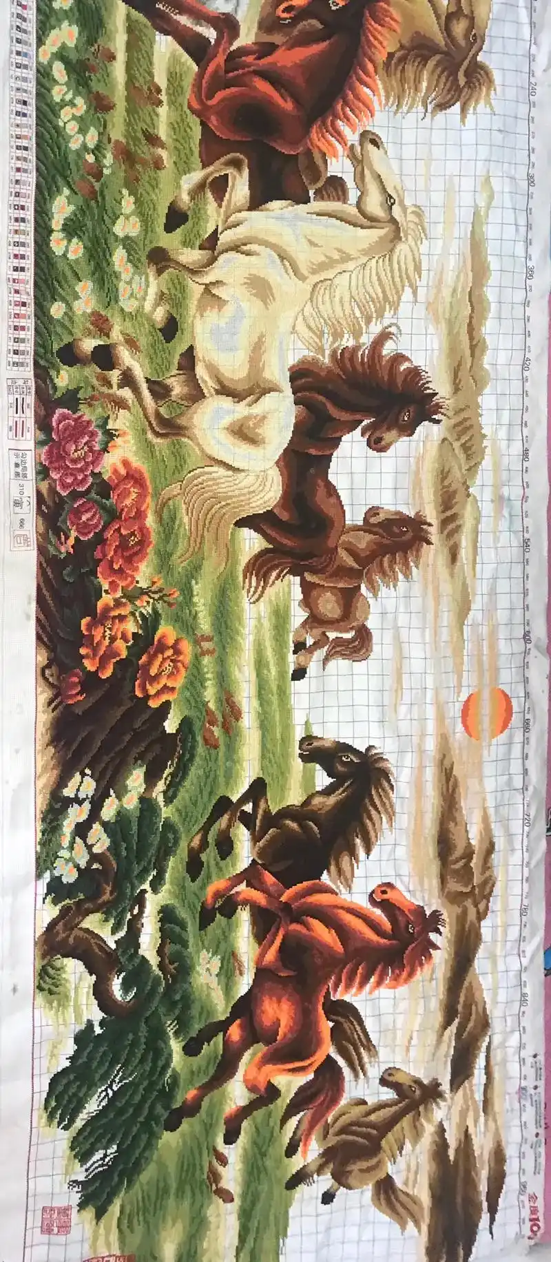 十字绣八骏图完工 - 抖音