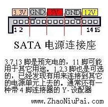 sata硬盘15针供电接口的引脚定义