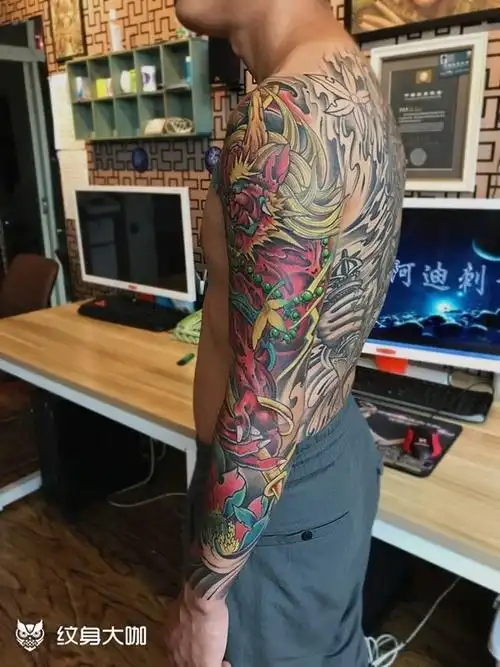 彩色雷神与般若花臂_彩色花臂纹身图案大全 - 纹身大咖