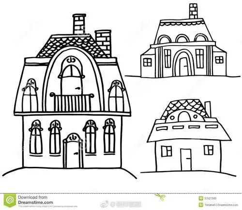 简笔画 小房子们 也可以当手账素材使用哦 手绘作品作者 画师戳