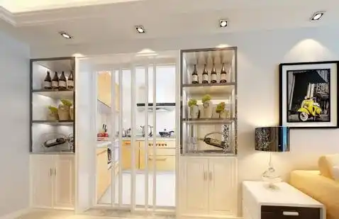 新房装的修,厨房移门这样设计,搭配酒柜更加节省空间,实用!