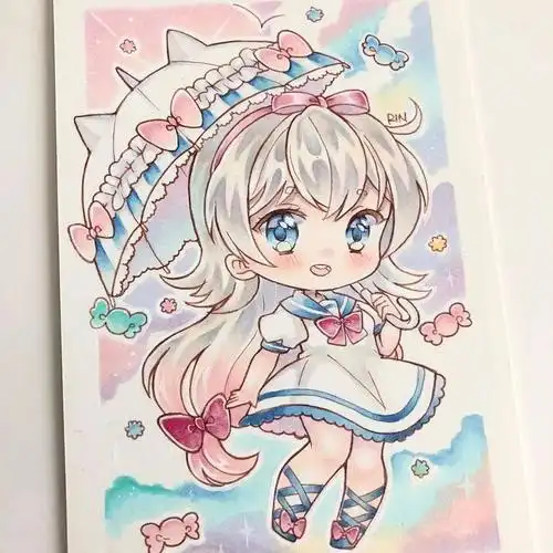 马克笔手绘丨超可爱q版小萝莉动漫手绘