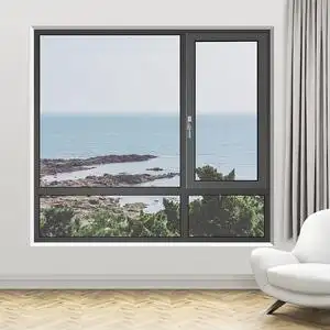 百明罗马90窄边框平开窗户断桥铝合金内外开窗隔音隔热阳台定制窗