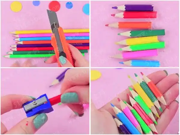 做diy可爱的铅笔头首饰(耳钉,戒指和发夹) - 废物利用手工diy小制作