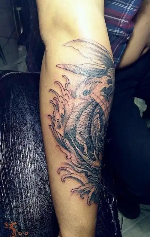 小臂外侧龙头鱼作品!