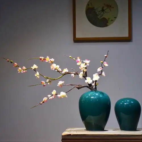 轻奢中式景德镇陶瓷花瓶禅意插花复古中国国风客厅花瓶