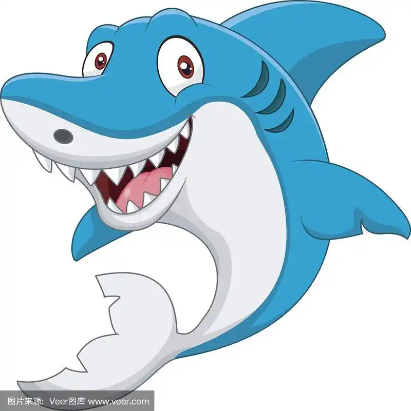 可爱的卡通鲨鱼