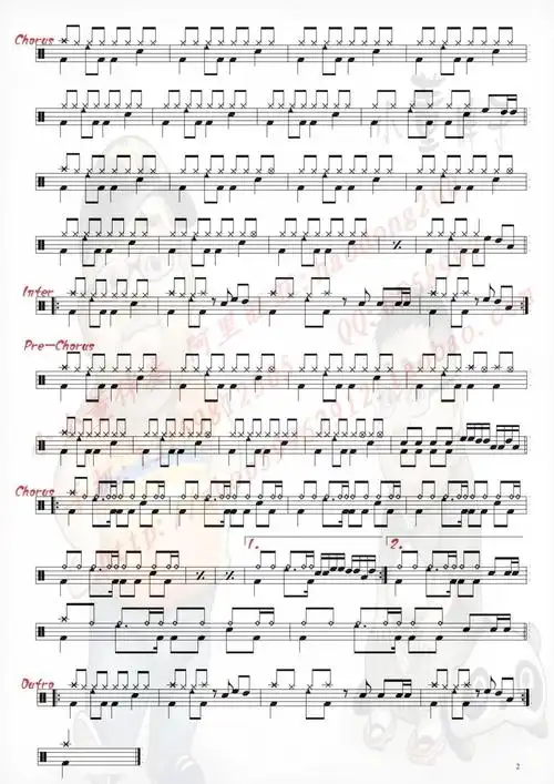 庾澄庆情非得已鼓谱架子鼓谱