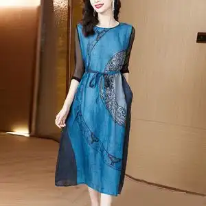 年新款杭州真丝连衣裙大牌高端遮肚系带桑蚕丝长裙子androwjinxi58