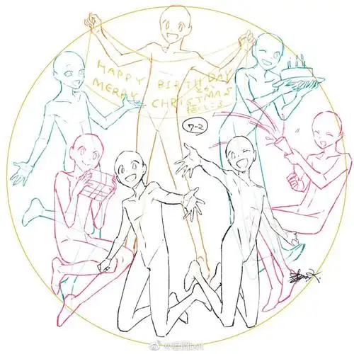 素材人物绘画模板