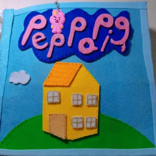 手工不织布绘本不织布早教书小猪佩奇绘本