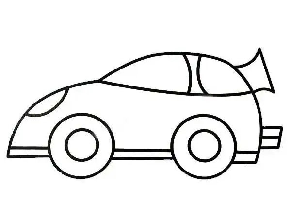 赛车简笔画彩色图片 幼儿学画赛车简笔画图片大全