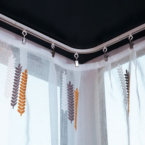 轨道窗帘导轨滑道侧装顶双轨单轨道滑轨帘杆弯轨窗帘轨道