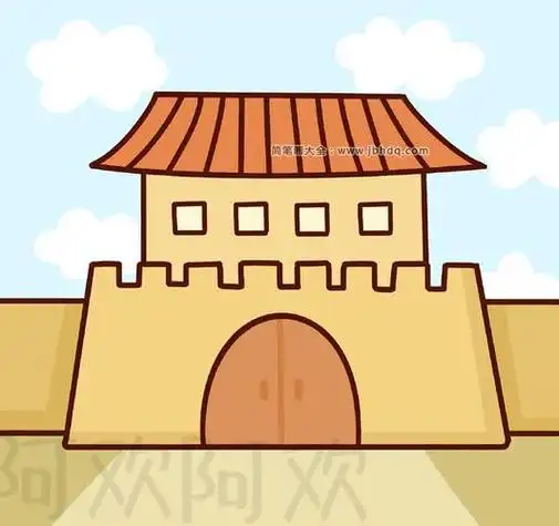 灯会简笔画长城简笔画怎么画古代城楼简笔画古代城楼简笔画画法图解