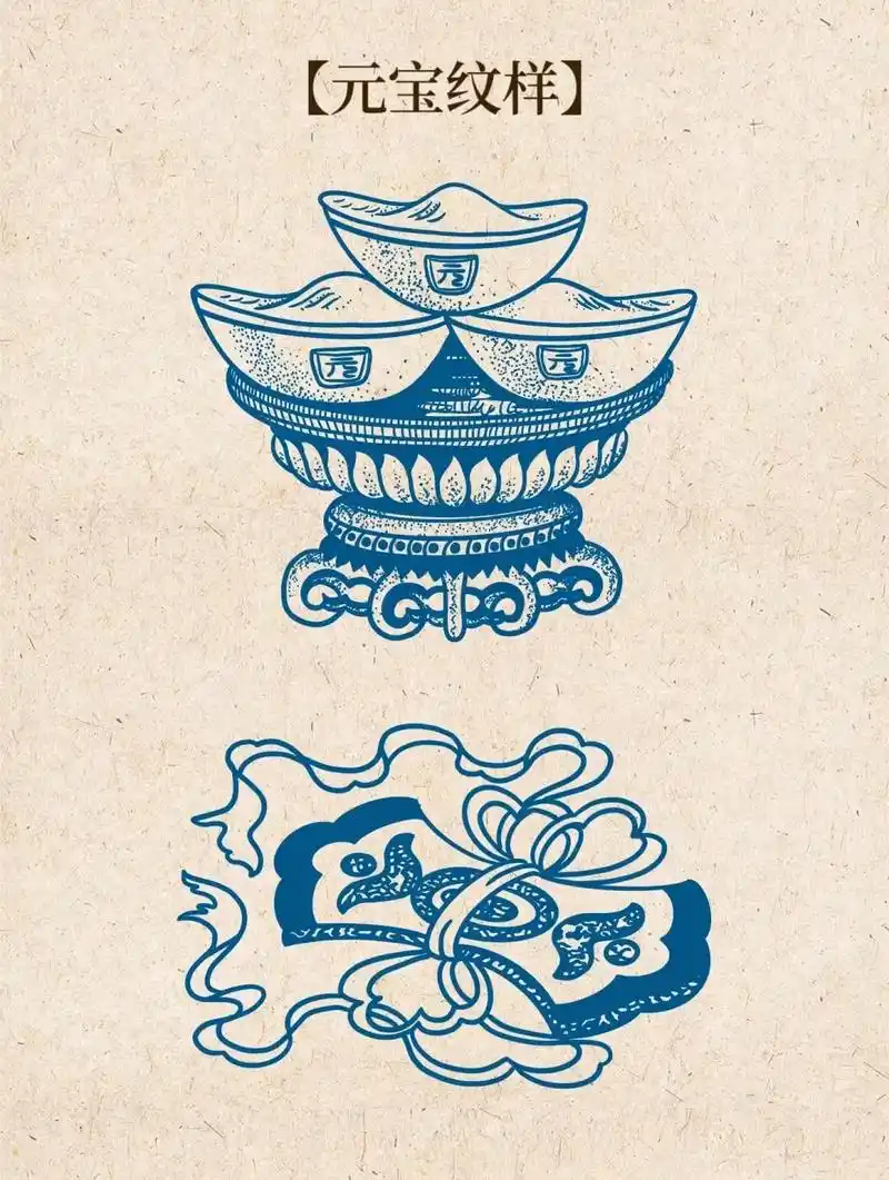 【中国传统纹样图案】元宝纹样