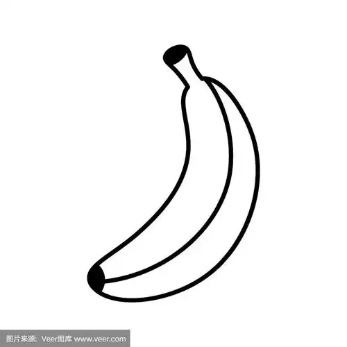 卡通香蕉图标孤立的白色背景