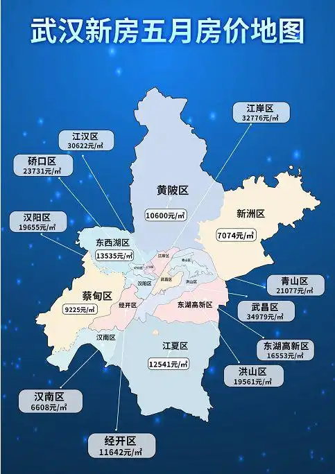 五月武汉新房房价地图曝光