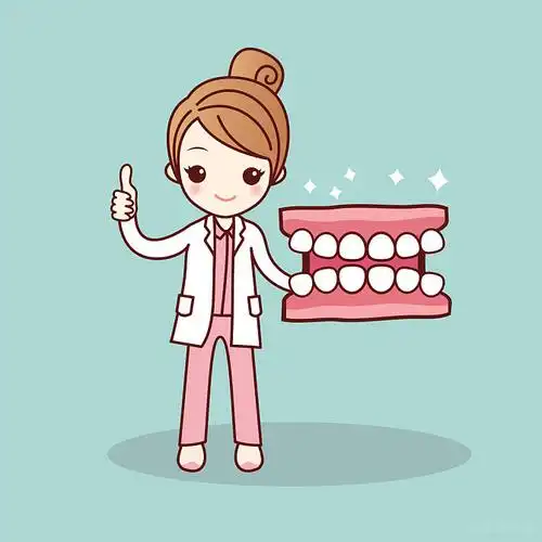高兴_卡通_假牙_牙医_展示_竖大拇指_健康_牙齿保健_概念_图片大全