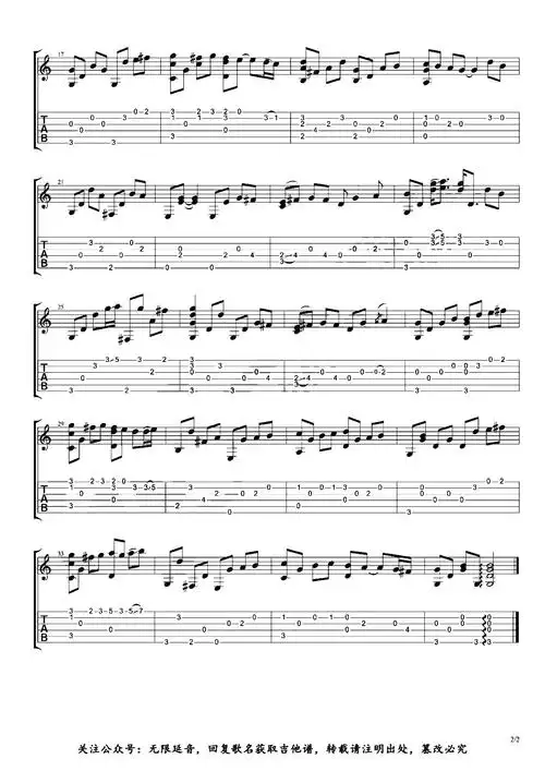遇见指弹吉他谱_孙燕姿_《遇见》独奏六线谱_附指弹演示视频