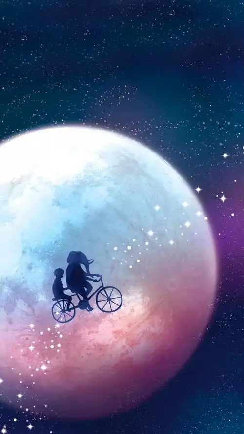 手绘科幻月球动画h5背景