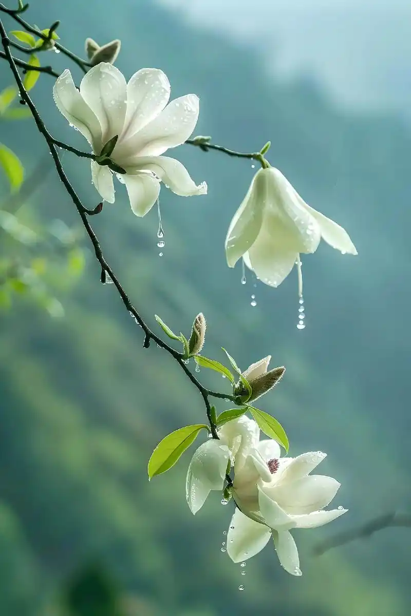 玉兰花娇艳欲滴,它的美丽跨越了时间的边际,每一次的盛开,都是 - 抖音