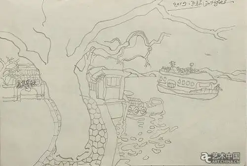 刘西洁《鼋头渚速写小景一》