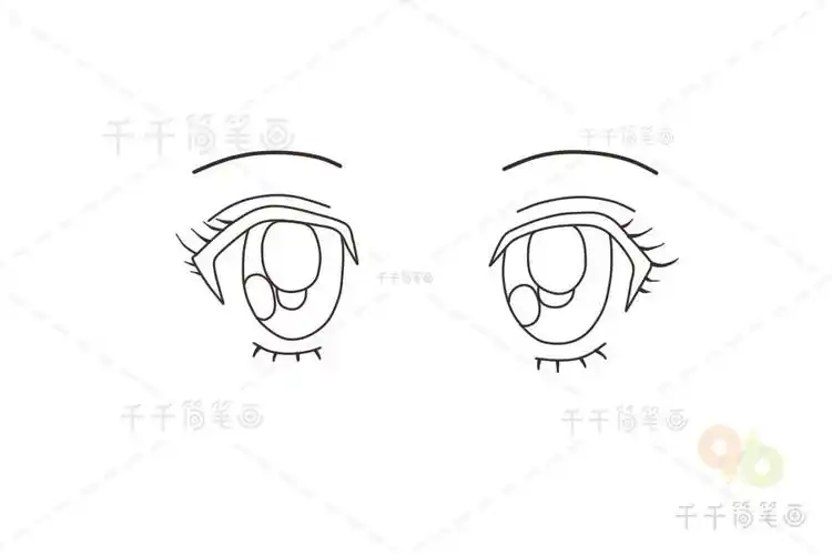 眉毛眼睛卡通简笔画