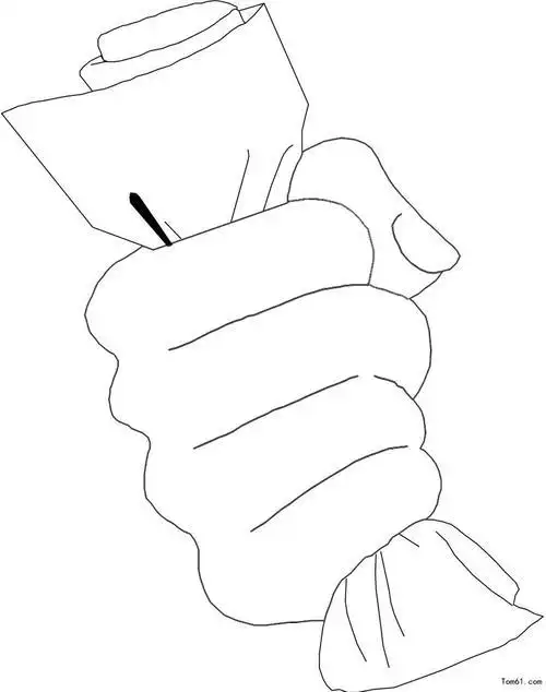 手握杆子简笔画