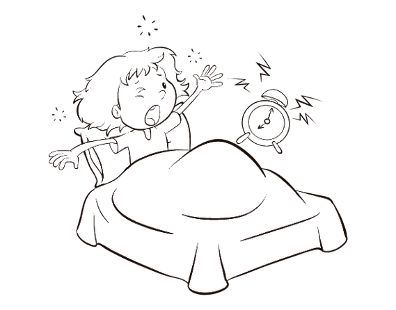 女孩起床简笔画