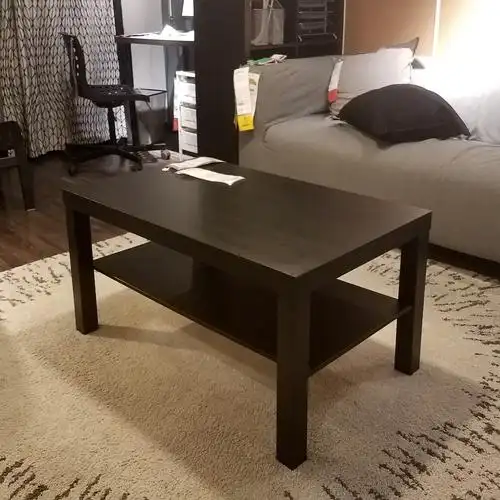 宜家拉克茶几北欧双层简约90x55x45黑白桦木国内茶几