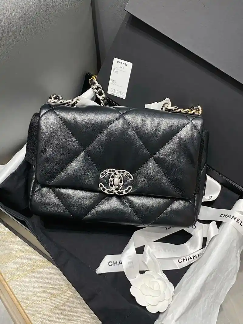 chanel19bag黑银小号