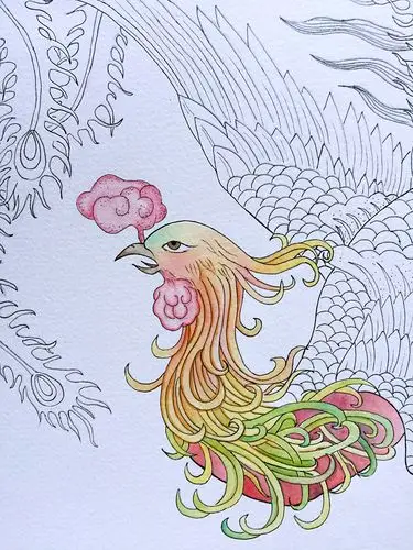 水彩凤凰