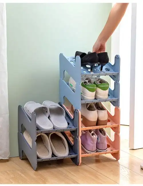 可叠加鞋架子家用鞋柜收纳神器浴室卫生间拖鞋架简易一体式鞋托深灰色