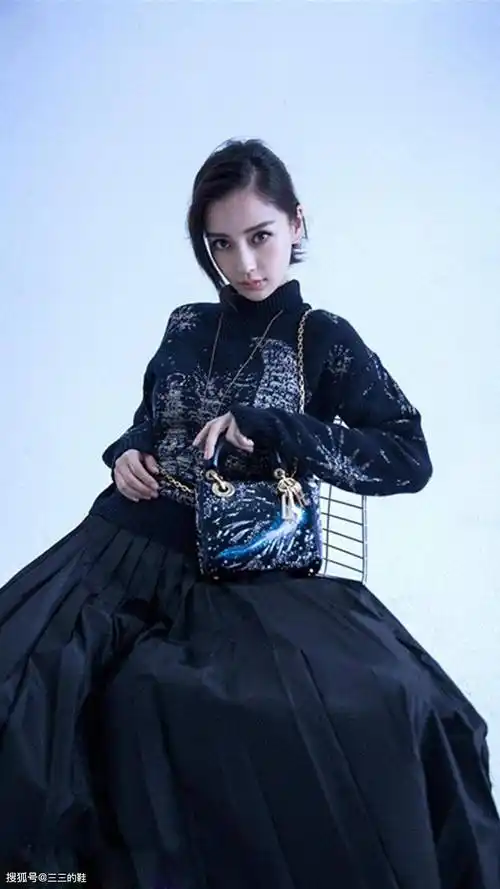 angelababy高冷大片性感黑色复古twingirls高跟鞋