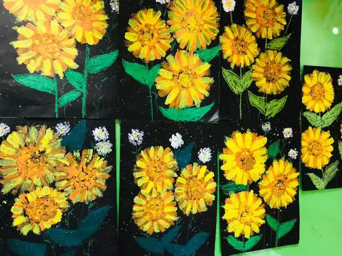 幼儿创意美术 #幼儿绘画 #向日葵97 #水粉画