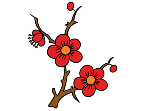梅花简笔画画法